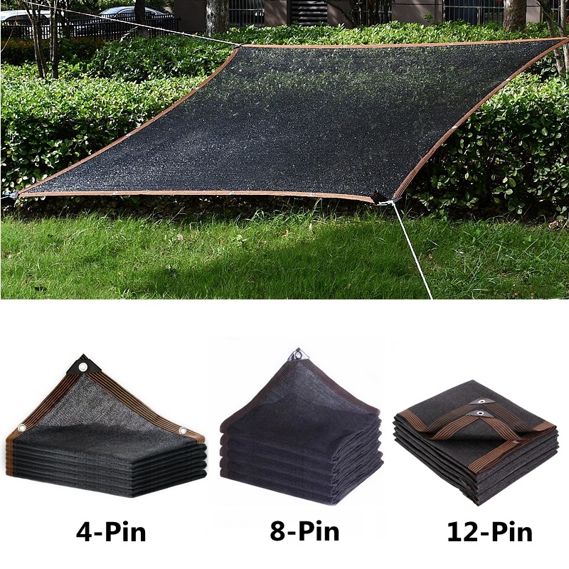 Outdoor Furniture Hdpe - 4/8/12PIN Black Sunshade Net Shading 60~90%