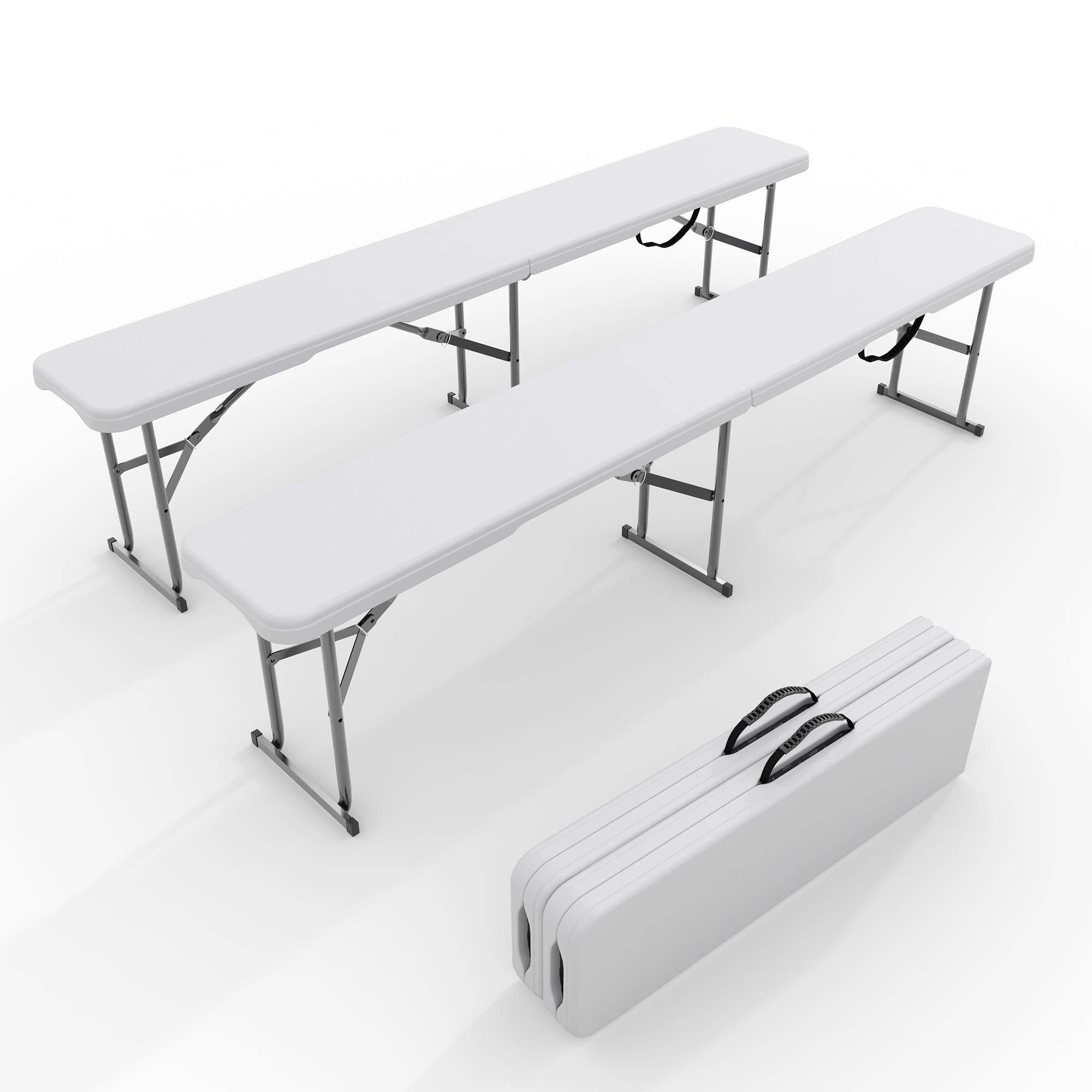 Outdoor Furniture Hdpe - 2-Pack 6ft Folding Outdoor Bench -