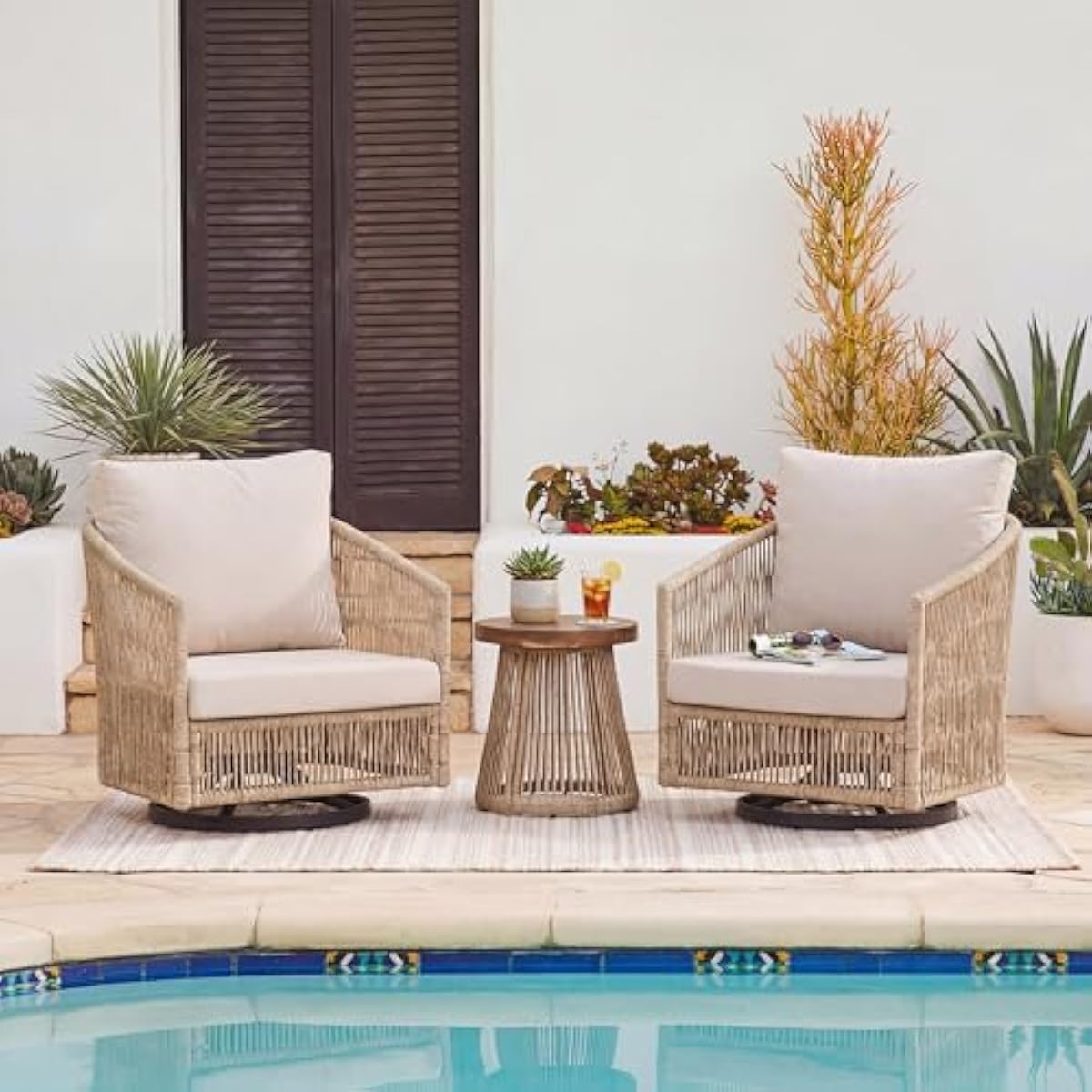 Outdoor Furniture Plus - Modern 3-Piece Outdoor Bistro Set Featuring