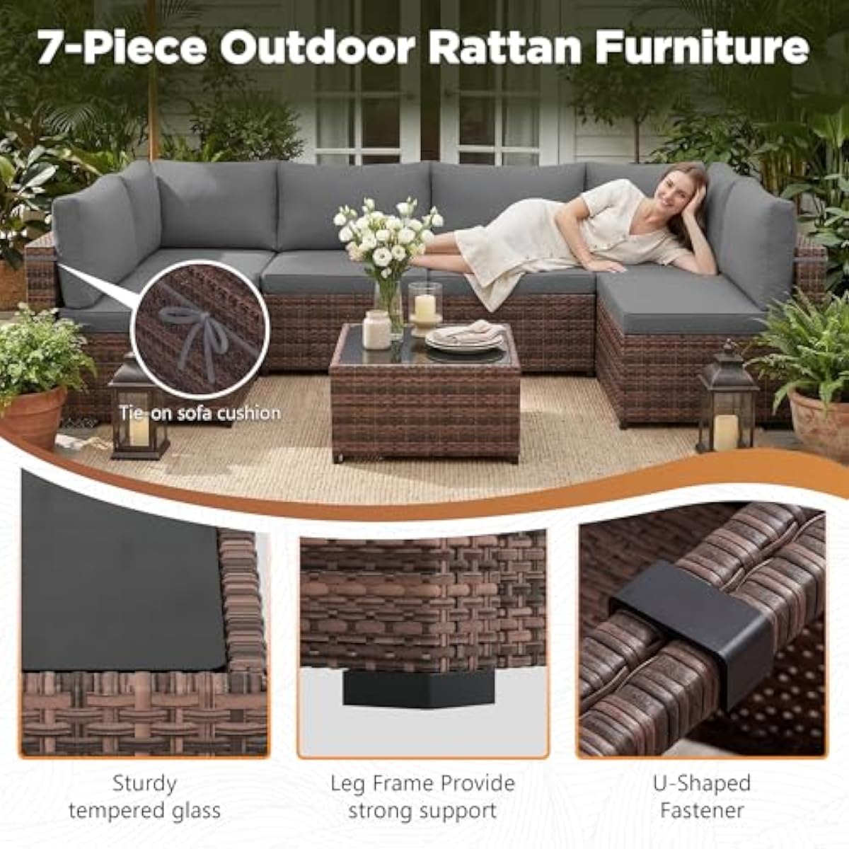 7-piece weather-resistant ratt - Outdoor Furniture Plus recension och pris