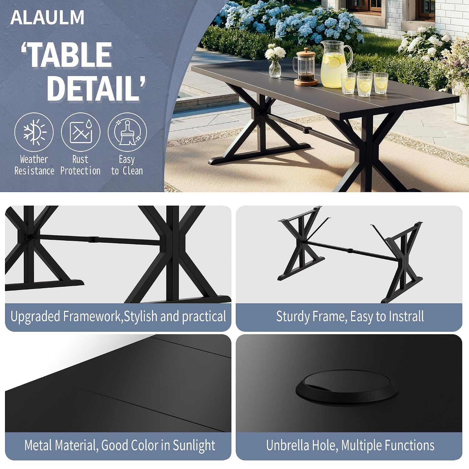Metal Patio Dining Set 7pc 6 S - Outdoor Furniture Plus recension och pris
