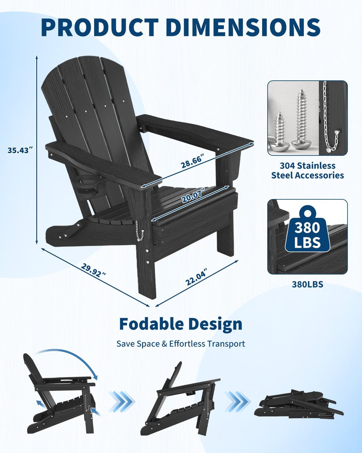 Folding Adirondack Chair HDPE  - Outdoor Furniture Hdpe recension och pris