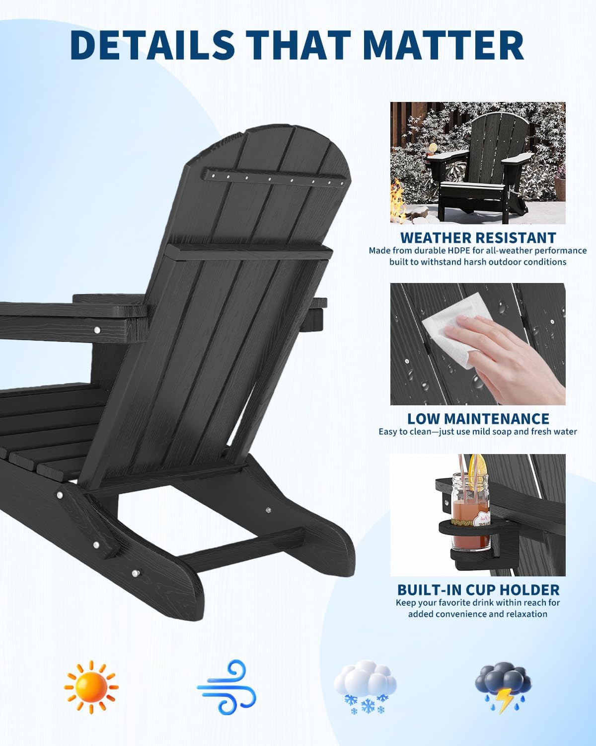 Folding Adirondack Chair HDPE  - Outdoor Furniture Hdpe recension och pris