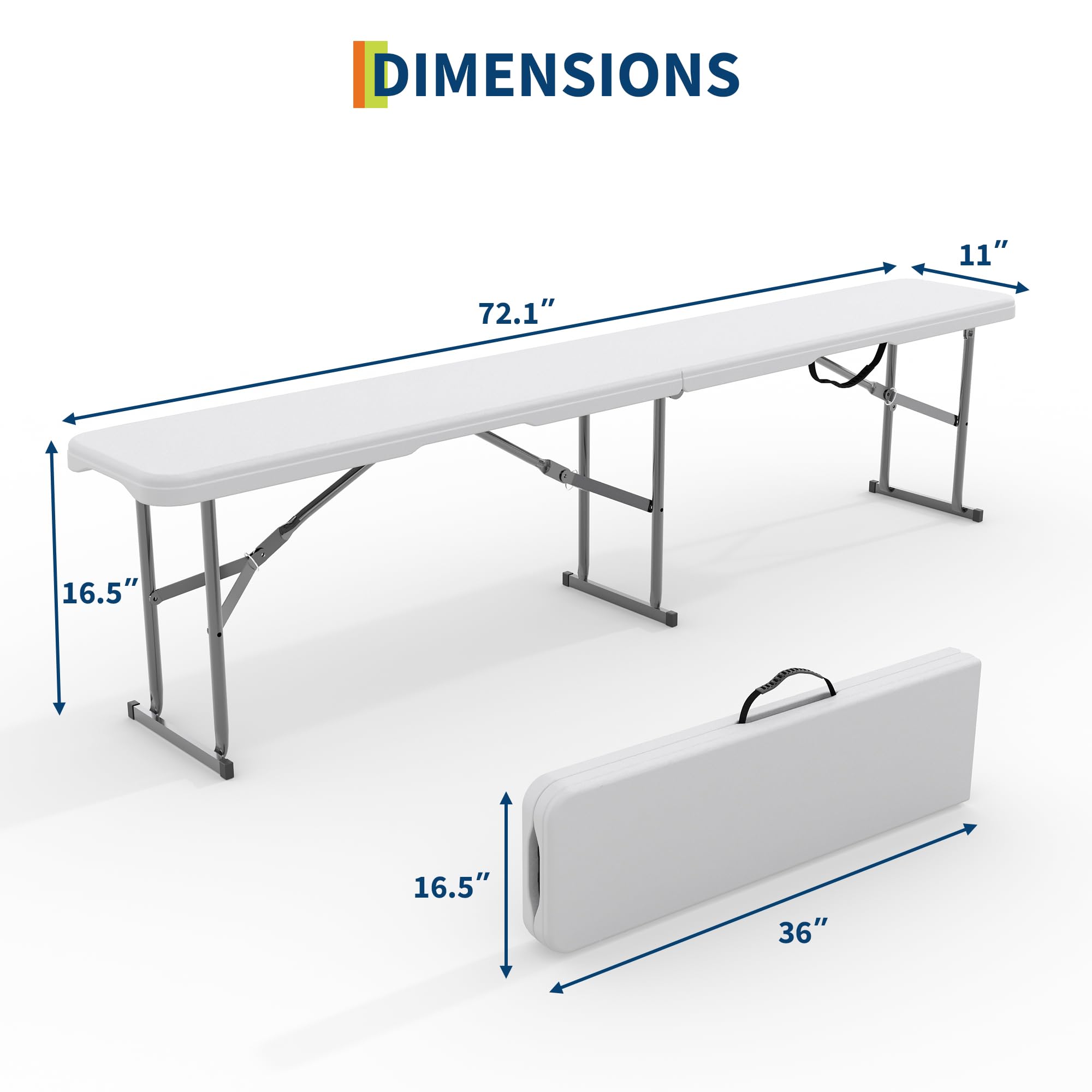 2-Pack 6ft Folding Outdoor Ben - Outdoor Furniture Hdpe recension och pris