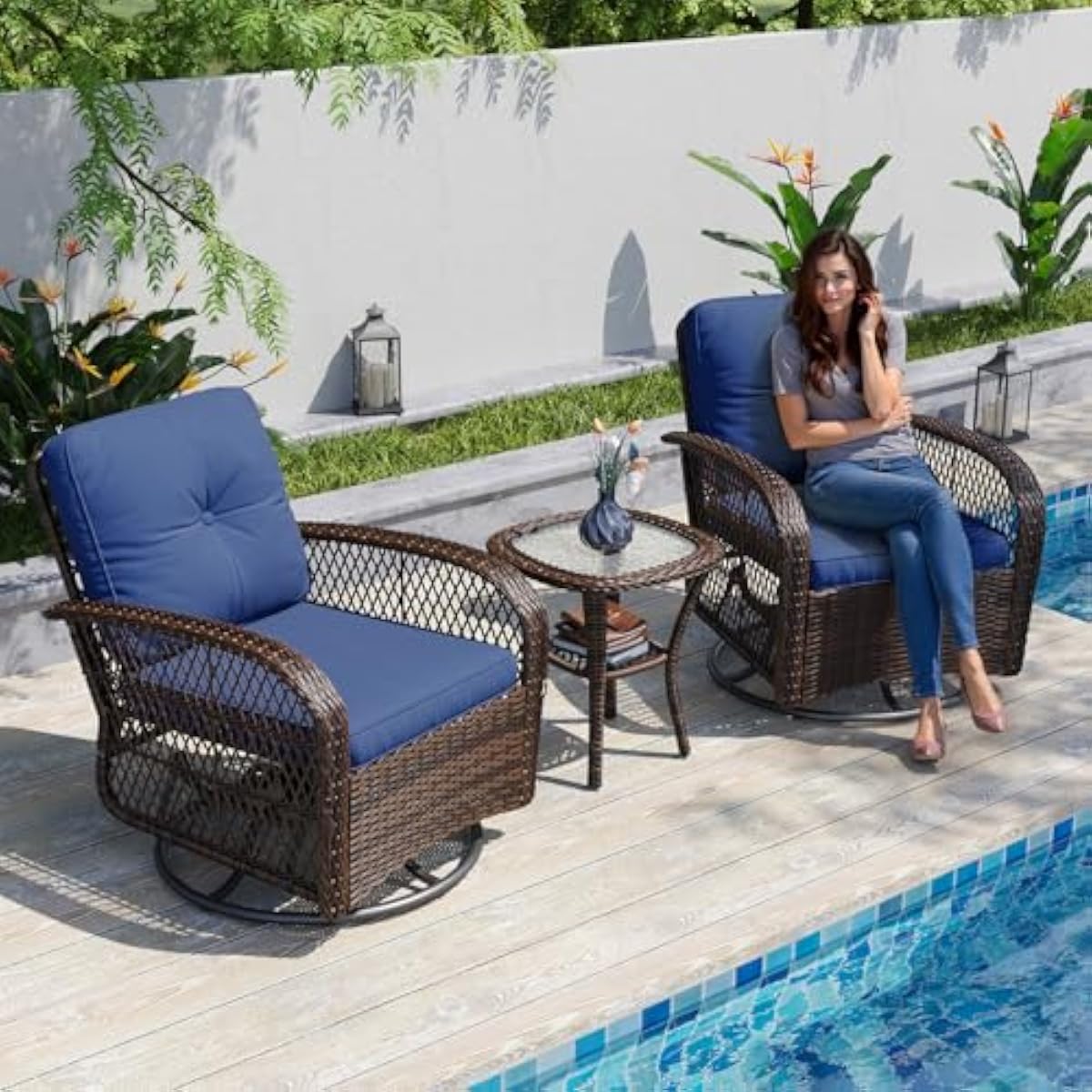 3-Piece Modern Outdoor Bistro  - Outdoor Furniture Plus recension och pris