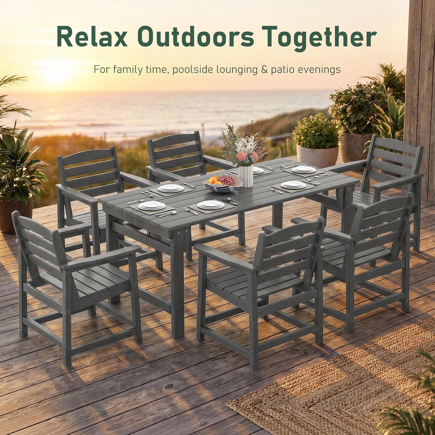 7-Piece Outdoor Dining Set, 67 - Outdoor Furniture Hdpe recension och pris