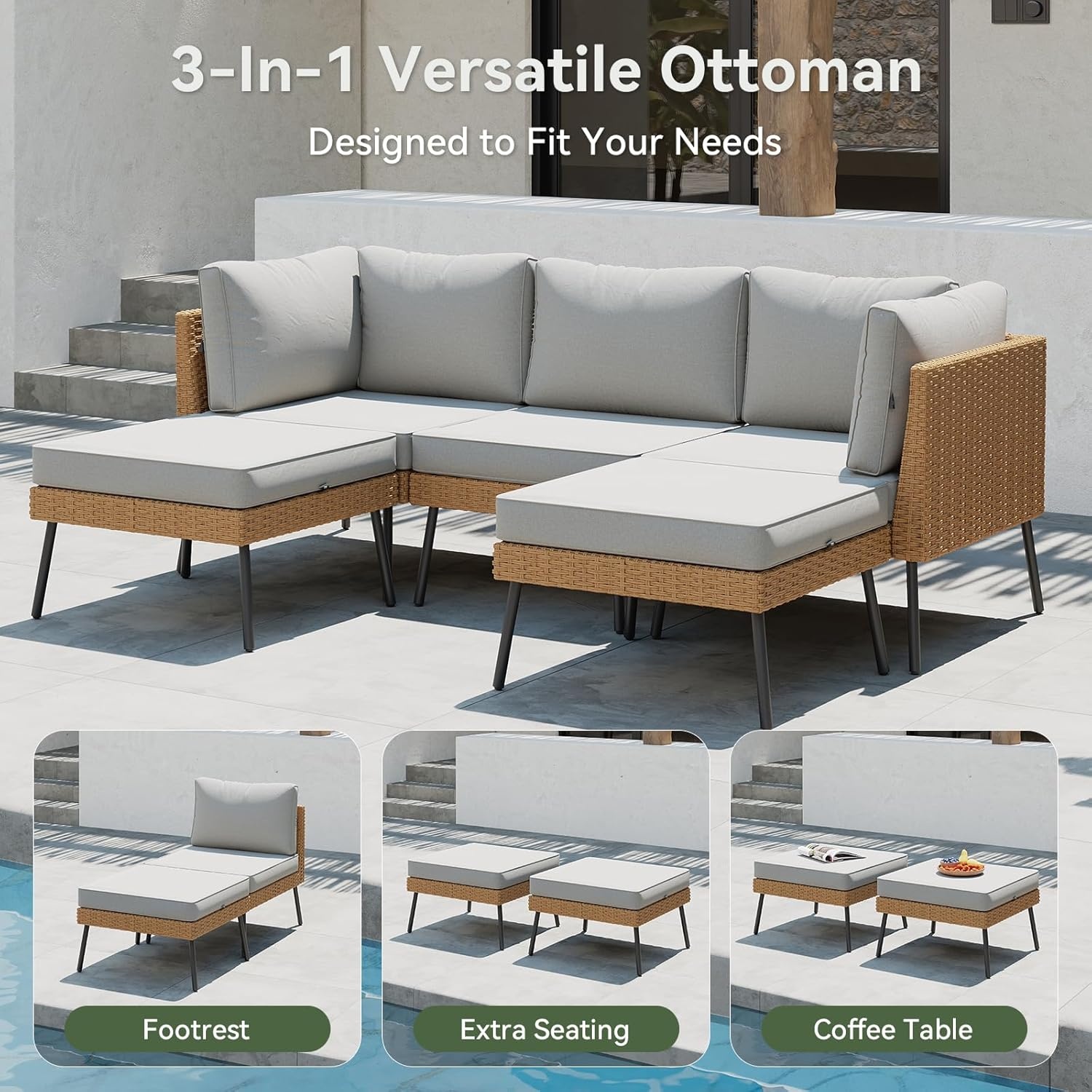 Aoxun 10 Piece Outdoor Patio F - Outdoor Furniture Hdpe recension och pris